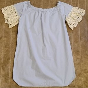 Saks Fifth Avenue lace trim seersucker-print summer dress